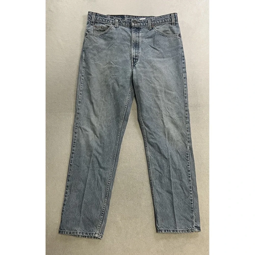 Vintage Levis 505 Jeans Men's 36x30 (Fits 35x29) Blue Orange Tab Light Wash 1995